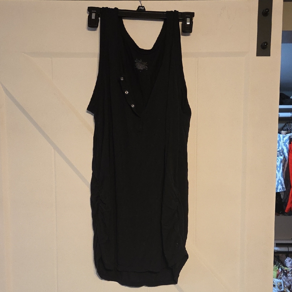 Cuddl Duds Black Snap Maternity Tank